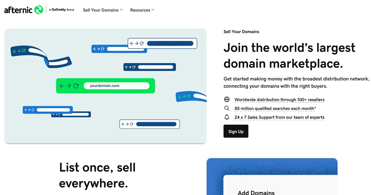 Domain Marketplace Afternic